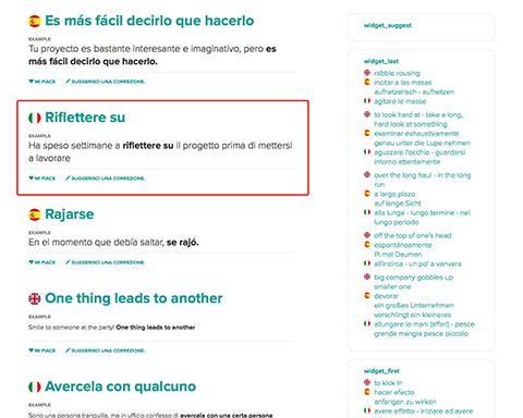  Click on the phrase you like to find out its corresponding translation in other languages.