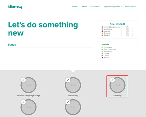  To start, choose a category like listening for example.